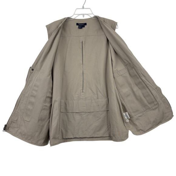 5.11 Tactical Vest Men's Size L Khaki Tan CCW Pockets Cotton Canvas Rugged - Picture 11 of 14